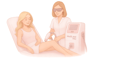 Preparing skin before laser hair removal session