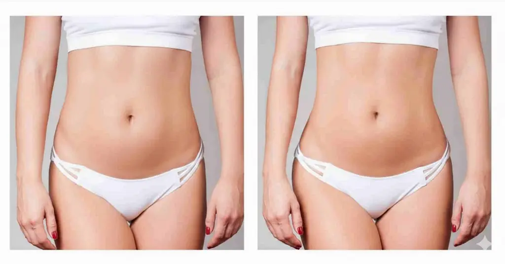 Before and after cellulite reduction – thighs treatment