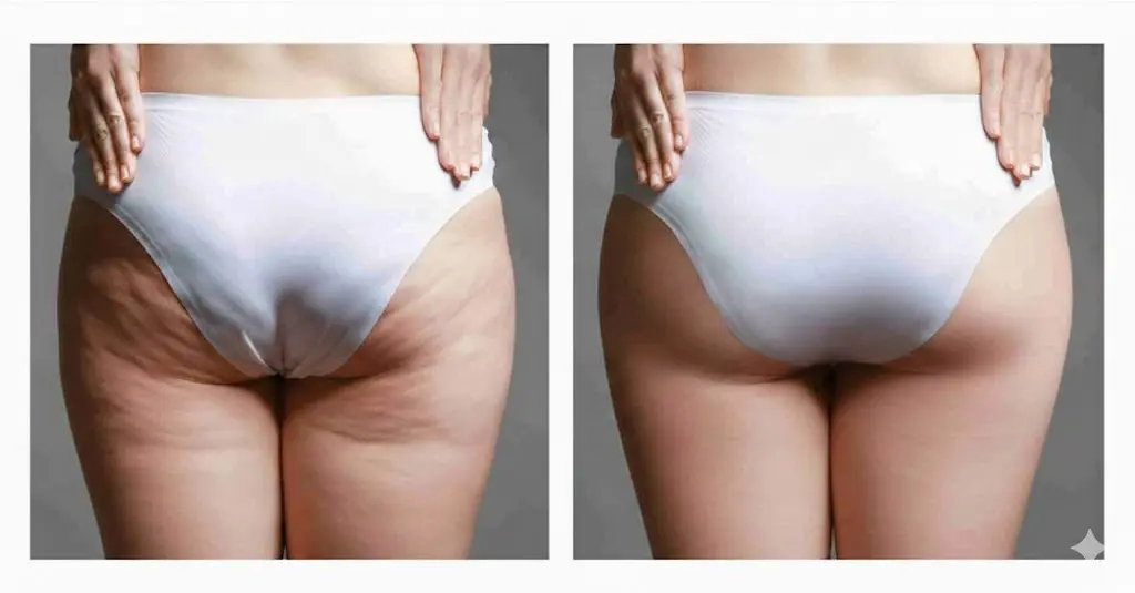 Before and after RF lifting body sculpting results