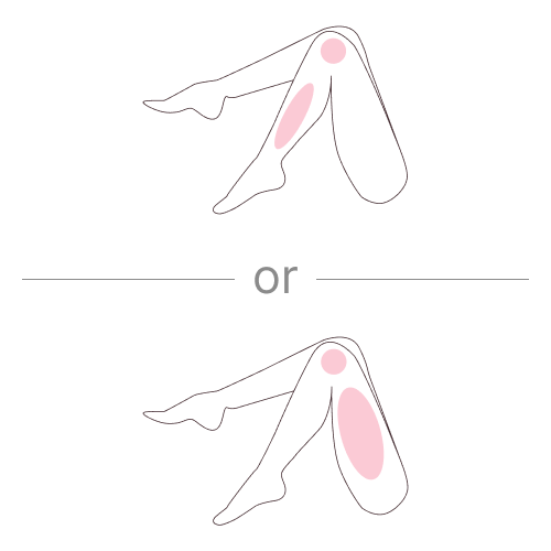 Lower legs (with knees) OR thighs (with knees).
Choose one area for targeted treatment.